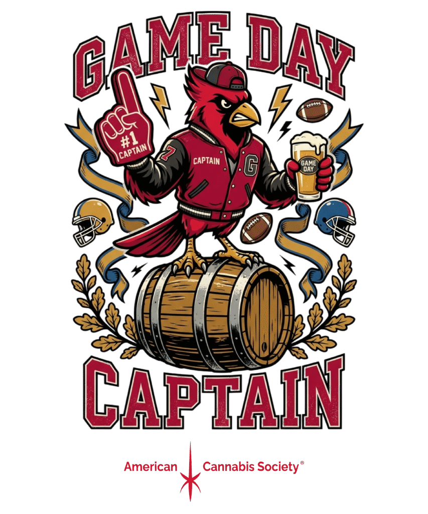 THCA vape Wisconsin Dells – Game Day Captain American Cannabis Society apparel at GreenRX™ Sauk City
